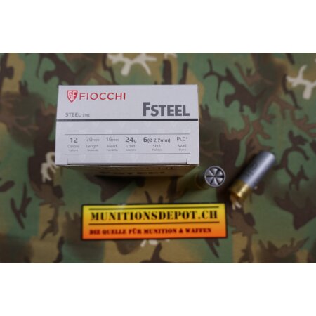 Fiocchi 12/70 FSTEEL Steel Shot No. 6 2.7mm 24g; 25 Stk