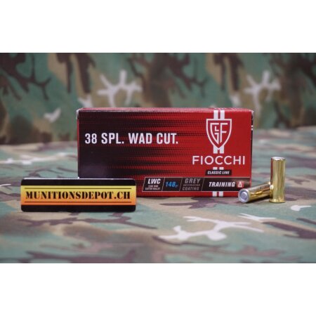 Fiocchi .38 Spl Wad Cutter LWC 148grs; 50 Stk